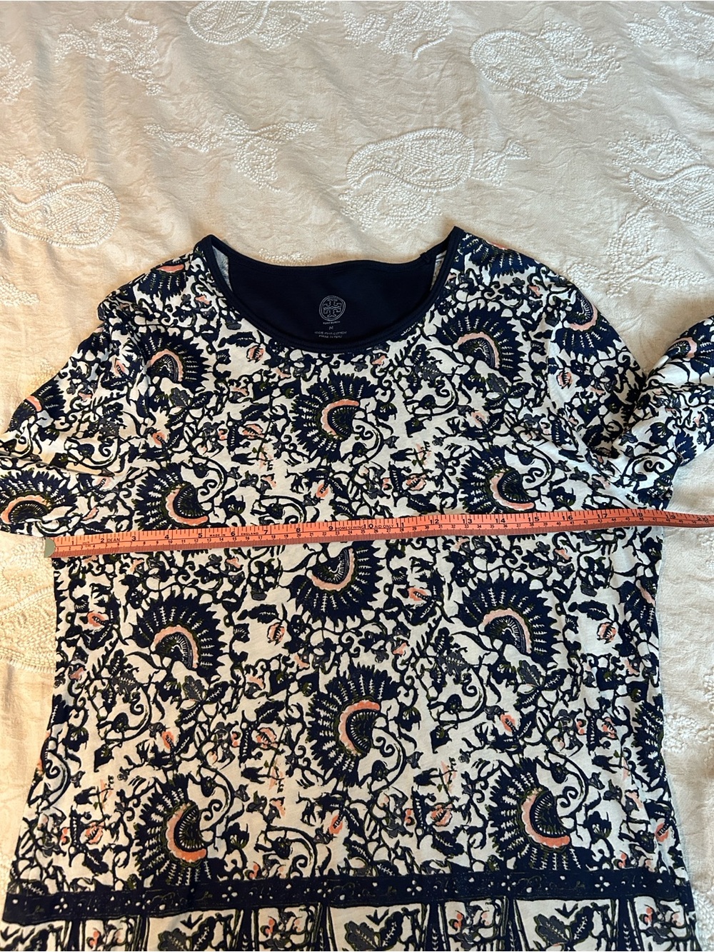 Tory Burch Madura Print Moroccan Crewneck Pullover - Kate Middleton Style Size M - Picture 9 of 9
